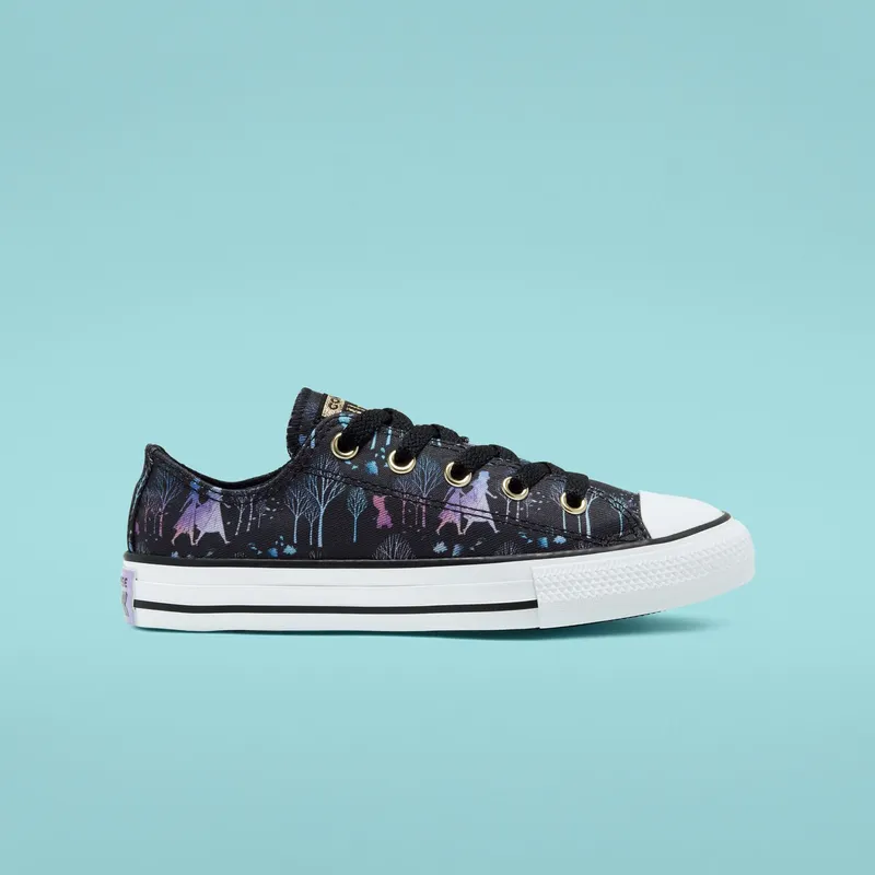 Converse Chuck Taylor All-Star Low Frozen 2 Black (PS) Black/Multi-White (367361F)