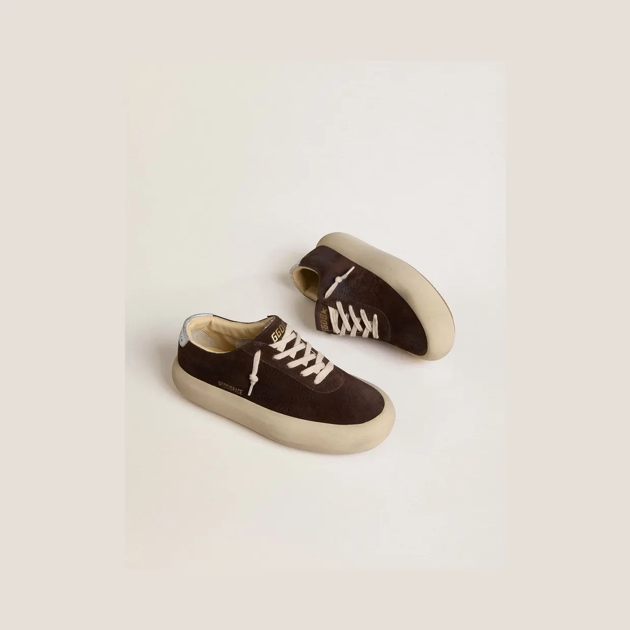 Golden Goose Space-Star In Dark Brown Suede With Metallic Silver Heel Tab (GMF00376.F007975.55599) (2)