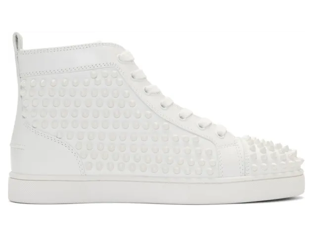 Christian Louboutin White Louis Spikes Sneakers (1101083)