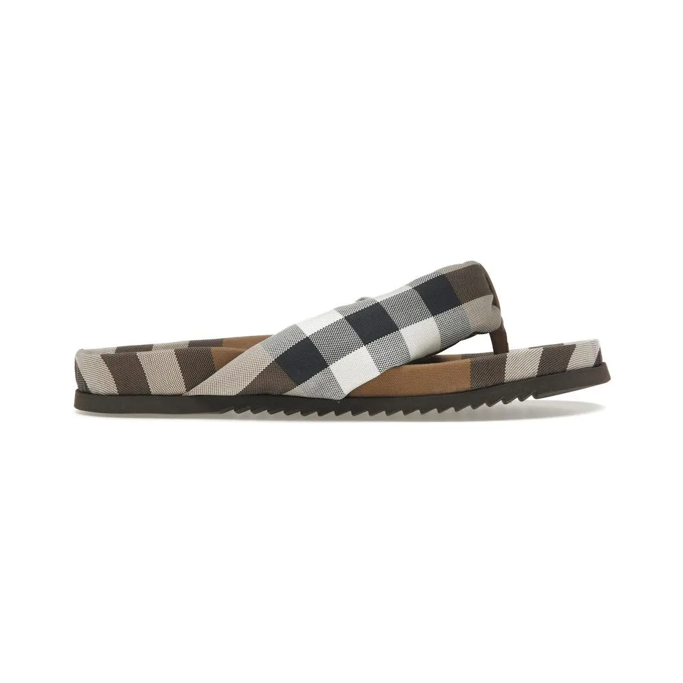 Burberry Check Print Thong Sandals Brown (8051880)