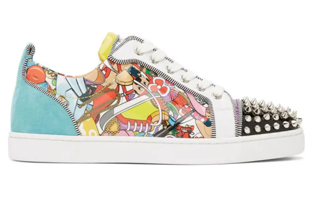 Christian Louboutin Multicolor Louis Junior Spikes Orlato Sneakers (3200327)