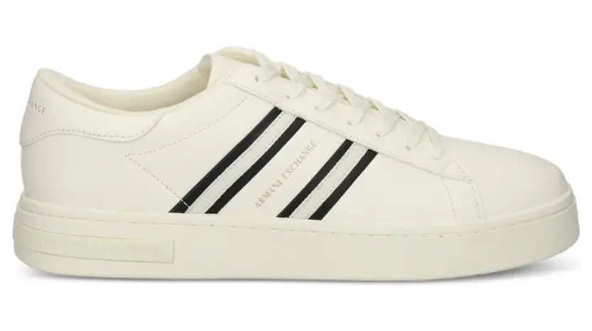 Armani Exchange Sneakers mit Streifendetail – Weiß (XM002198AF21421)