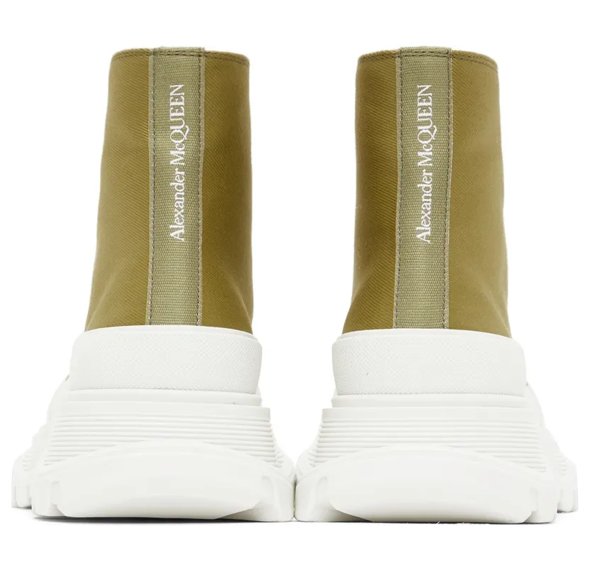 Alexander McQueen Green Tread Slick High Sneakers (697080W4U31) (2)