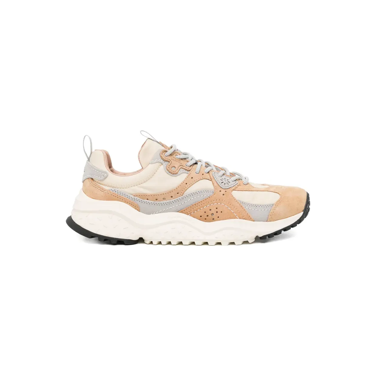 FLOWER MOUNTAIN Geperforeerde sneakers met vlakken – Beige (FM126019)