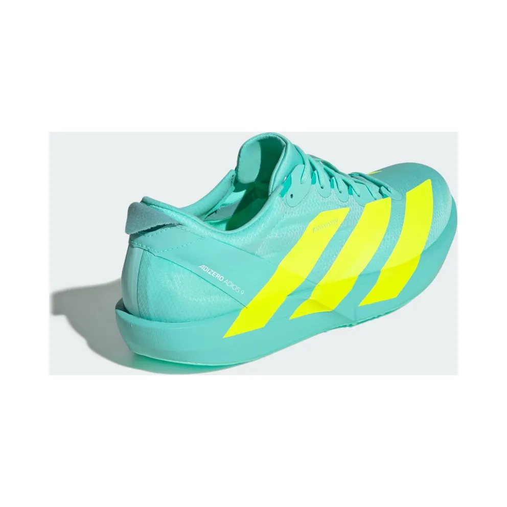 Adidas Adizero Adios 9 Running Shoes Flash Aqua / Lucid Lemon / Zero Metalic (JH5243)