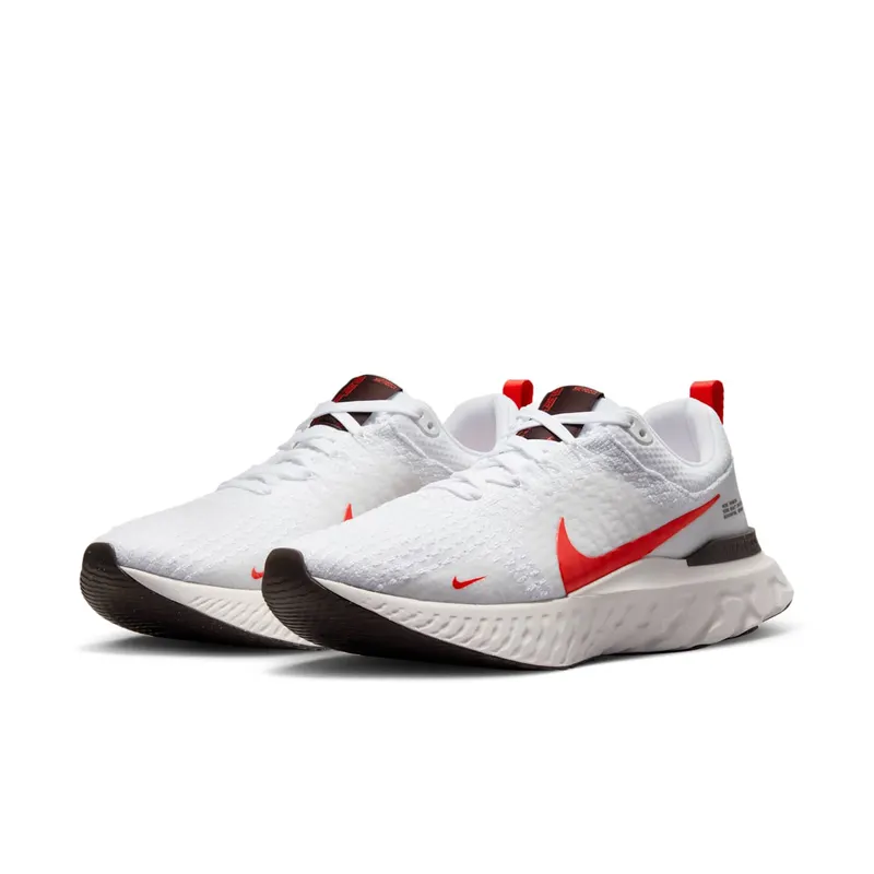 Nike React Infinity Run Flyknit 3 White Light Crimson (DZ3014-100)