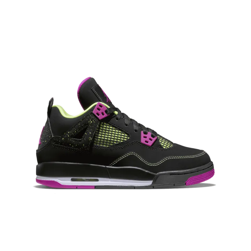 Jordan 4 Retro Fuschia (GS) Black/Fuschia Flash-Liquid Lm-White (705344-027)