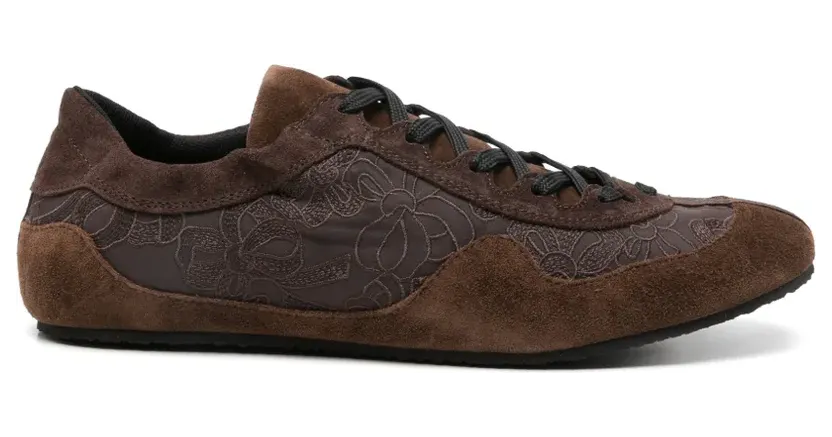 Cecilie Bahnsen Blaise met geborduurde bloemen “Brown” (226FTW30001)
