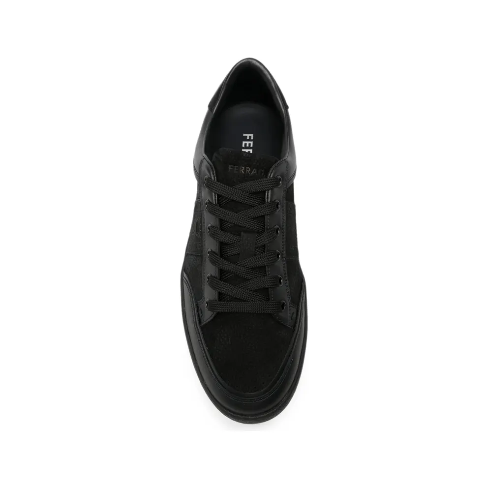 Ferragamo Gancini Panelled Leather “Black” (02B081 0798331 M Black)