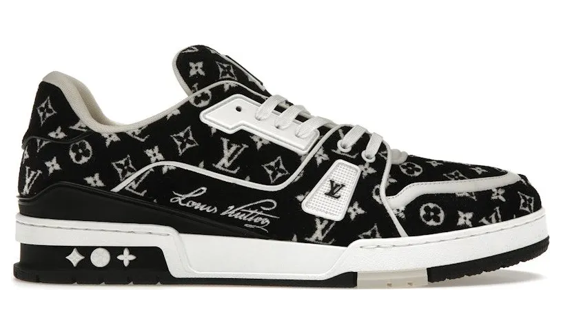 Louis Vuitton Trainer Black Monogram Textile (1ABFTE)