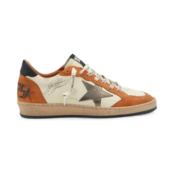 Golden Goose Ball Star leren sneakers met gerafeld-effect – Beige (GMF00117F008720)