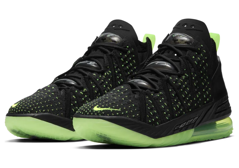 LeBron 18’Black/Electric Green’Basketbalschoen Zwart (CQ9283-005)