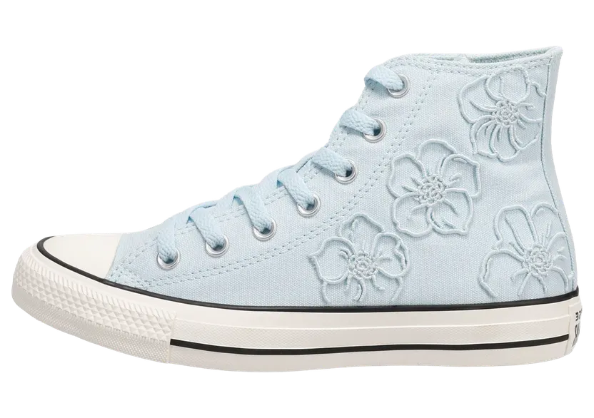 Converse All-Star Premium Embroidered Flowers High-Top “Light Blue” (A21409F)