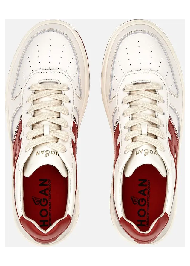 Sneakers Hogan H630 White Red Grey (HXM6300EU50ODZ958K) (3)