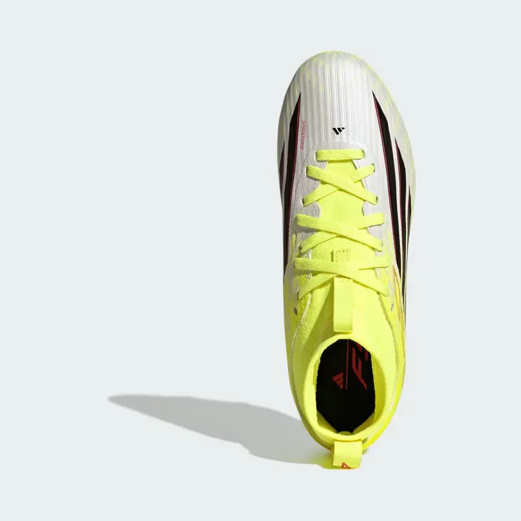 adidas F50 League Mid Cut Firm Ground / Multi Ground Football Boots Kids “Team Solar Yellow 2 / Core Black / Lucid Red” (JR9027)