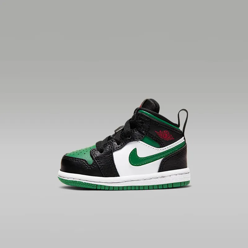 Jordan 1 Mid Pine Green (TD) Black/White/Gym Red (640735-067)