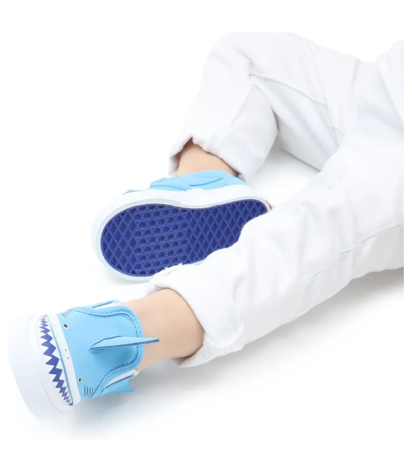 VANS Slip-on Velcro Shark Peuterschoenen Blauw (VN0A7Q4ZBES)