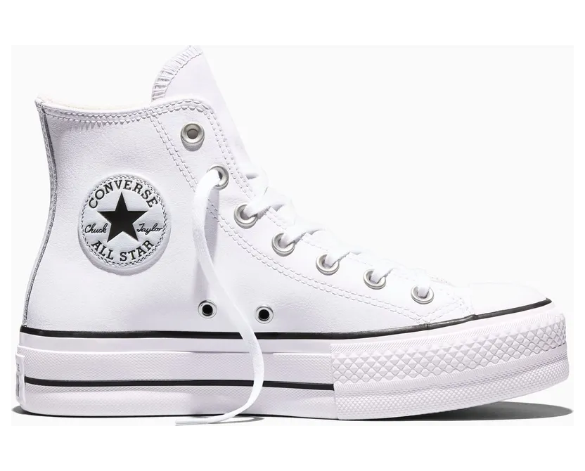 Converse Chuck Taylor All Star Platform Leather Wit/zwart/wit