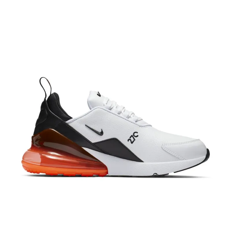 Nike Air Max 270 Leather White Black Hyper Crimson White/Black-Hyper Crimson-Metallic Dark Grey (BQ6171-100)