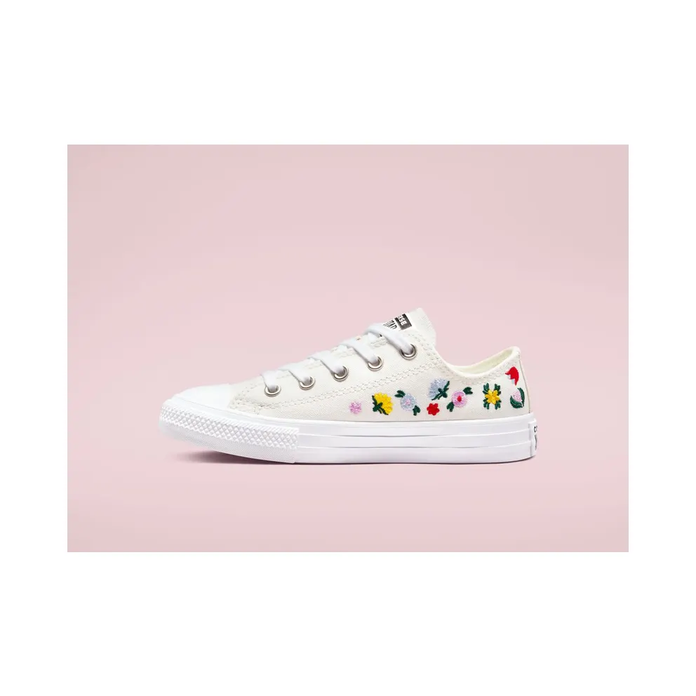 Converse Chuck Taylor All Star mit Blumenstickerei Vintage White/Weiß (A02211C)