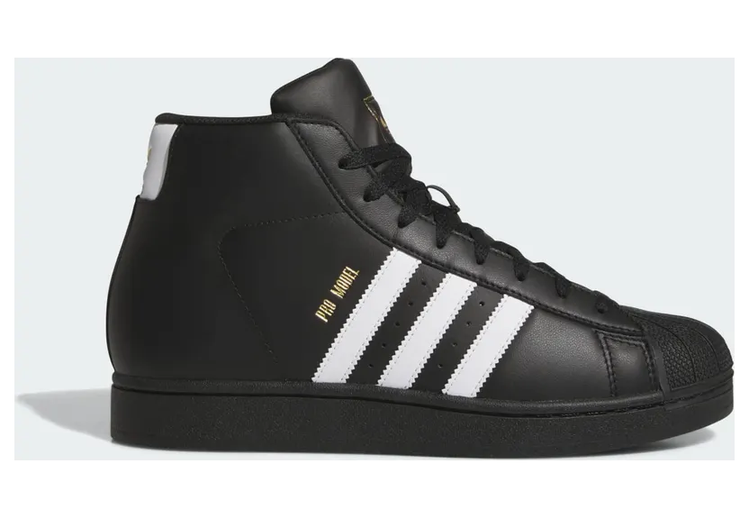 adidas Pro Model Core Black White Stripes Gold Metallic (HQ2516)