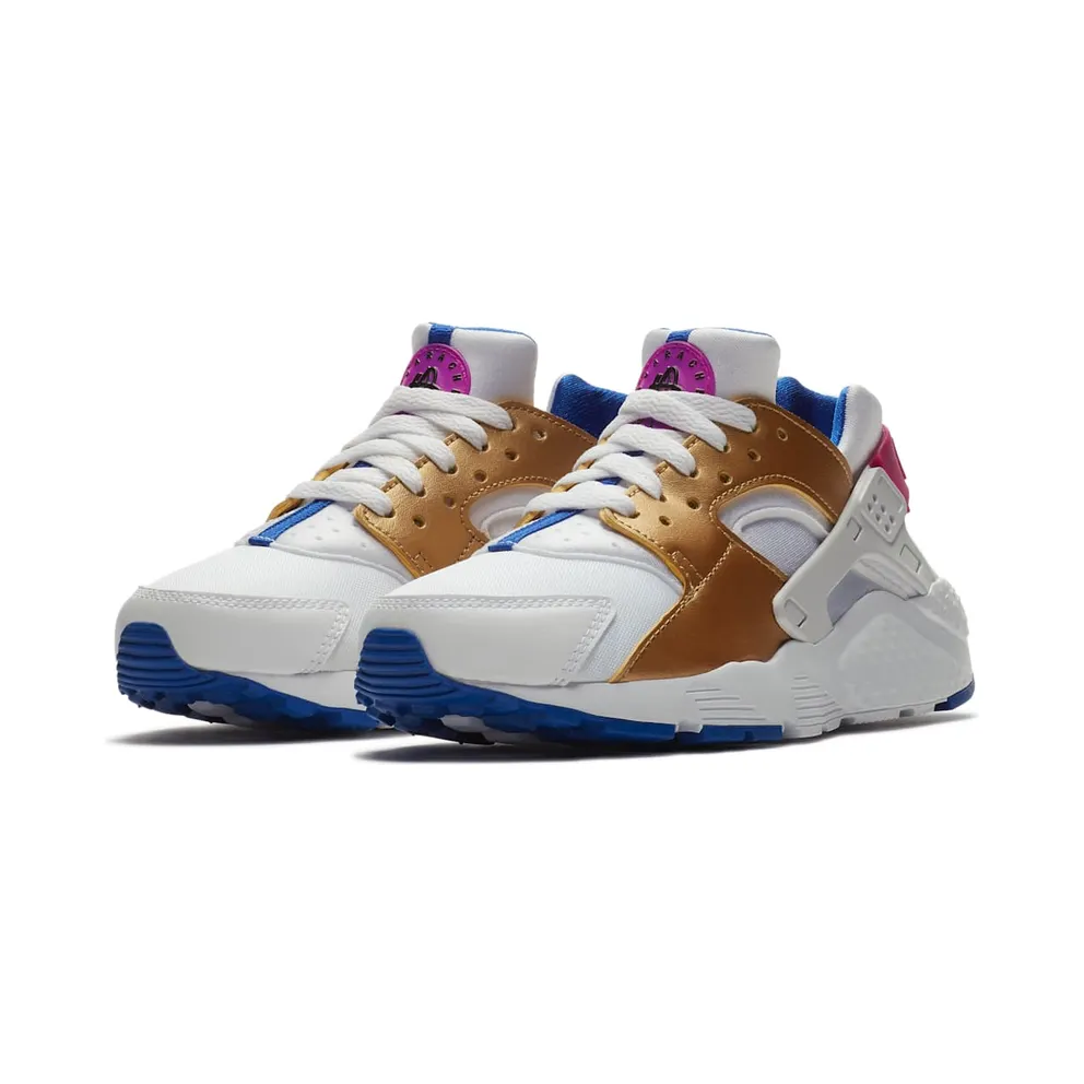 Nike Air Huarache Run Peanut Butter & Jelly (GS) White/Metallic Gold-Racer Blue (654280-109)