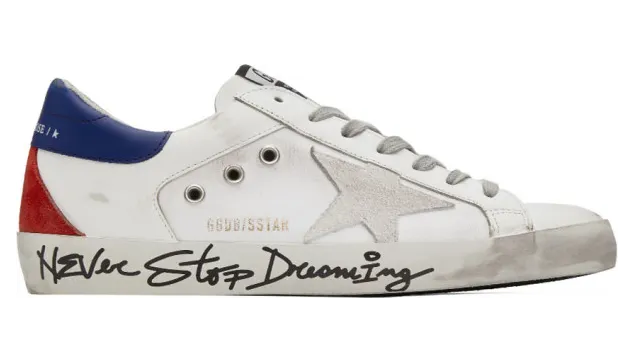 Golden Goose White and Blue Superstar Sneakers (GMF00104.F000364.1028)