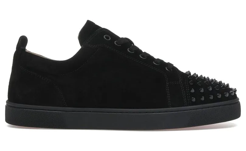 Christian Louboutin Louis Junior Spikes Veau Velours Sneaker Black (1130575CM53)