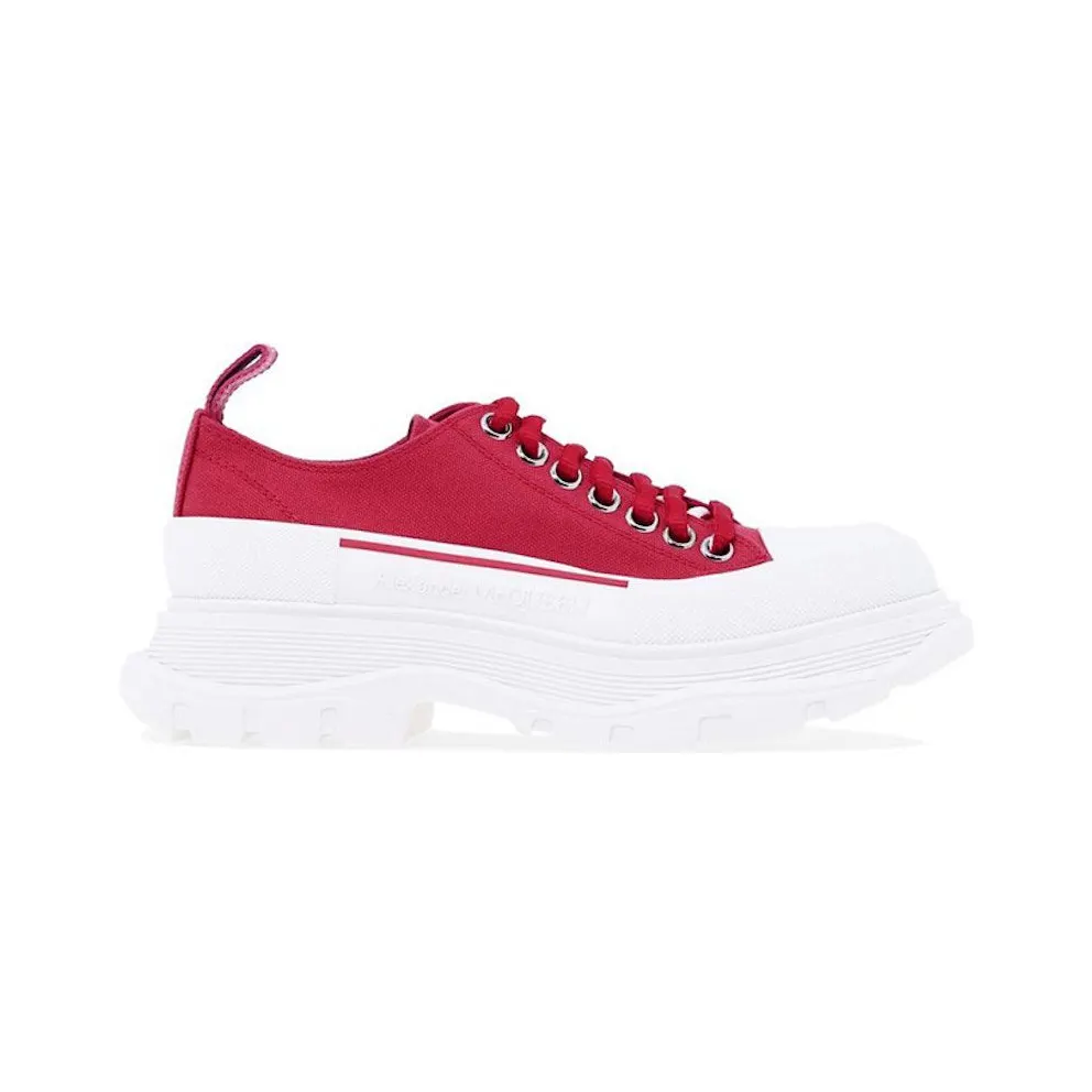 Alexander McQueen Tread Slick Low Lace Up Red White (697072W4U315542)