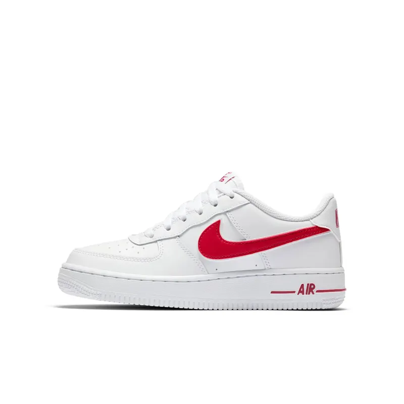 Nike Air Force 1 Low White Gym Red (GS) White/White-Gym Red (AV6252-101)
