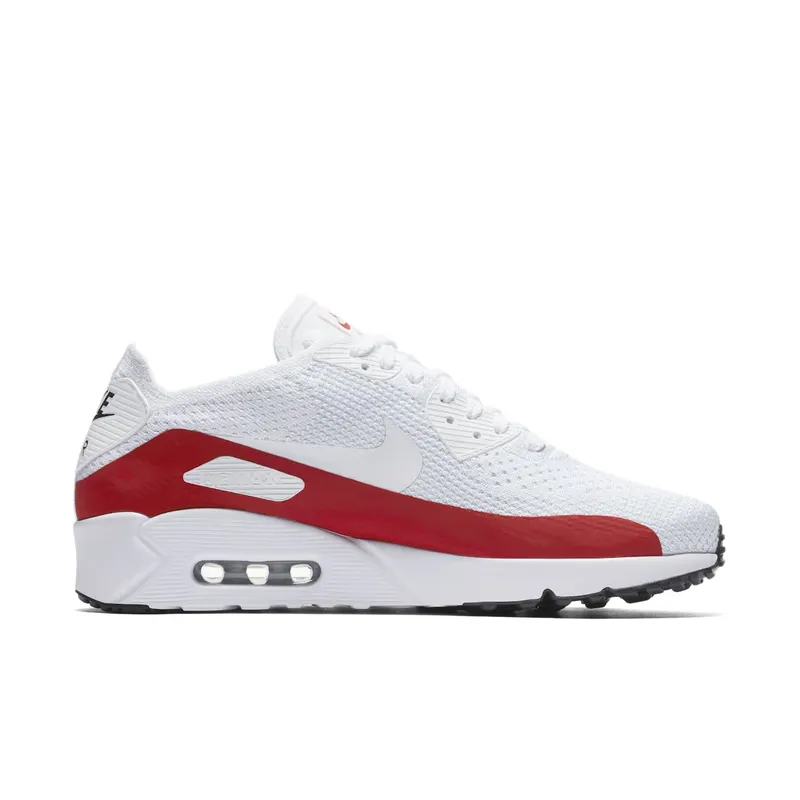 Nike Air Max 90 Ultra 2.0 Flyknit White Red (875943-102)