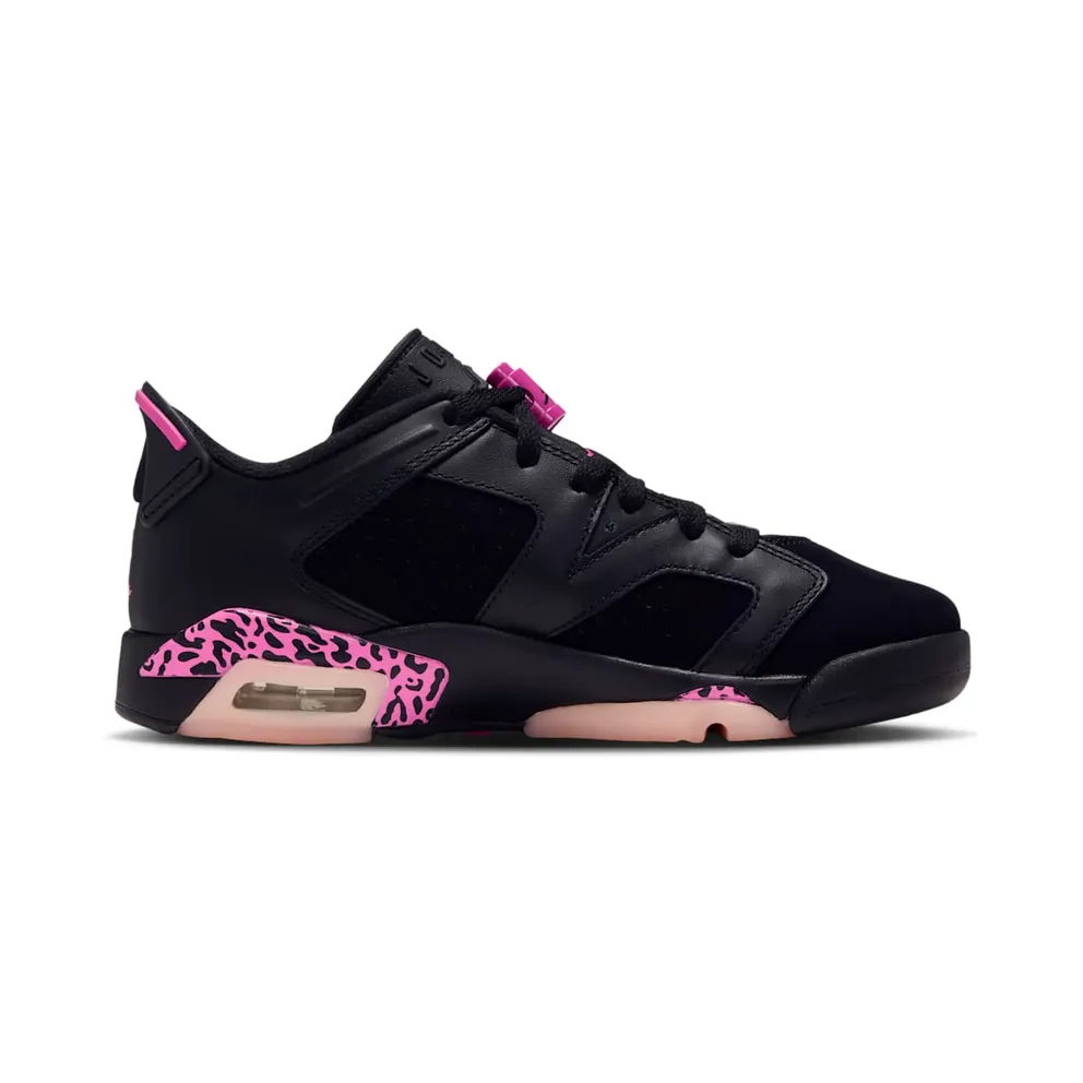AIR JORDAN 6 RETRO LOW (GS) “Black / Pink Foam / Laser Fuchsia” (768878-001)