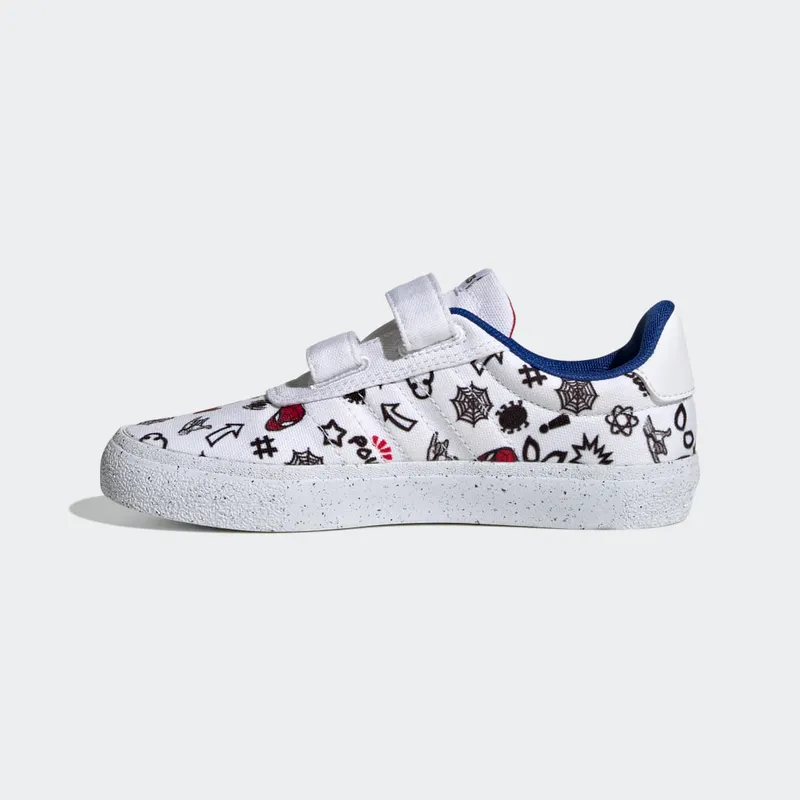 Adidas adidas x Marvel VULCRAID3R Spider-Man Lifestyle Skateboarding Hook-and-Loop Cloud White / Cloud White / Better Scarlet (HP7750)