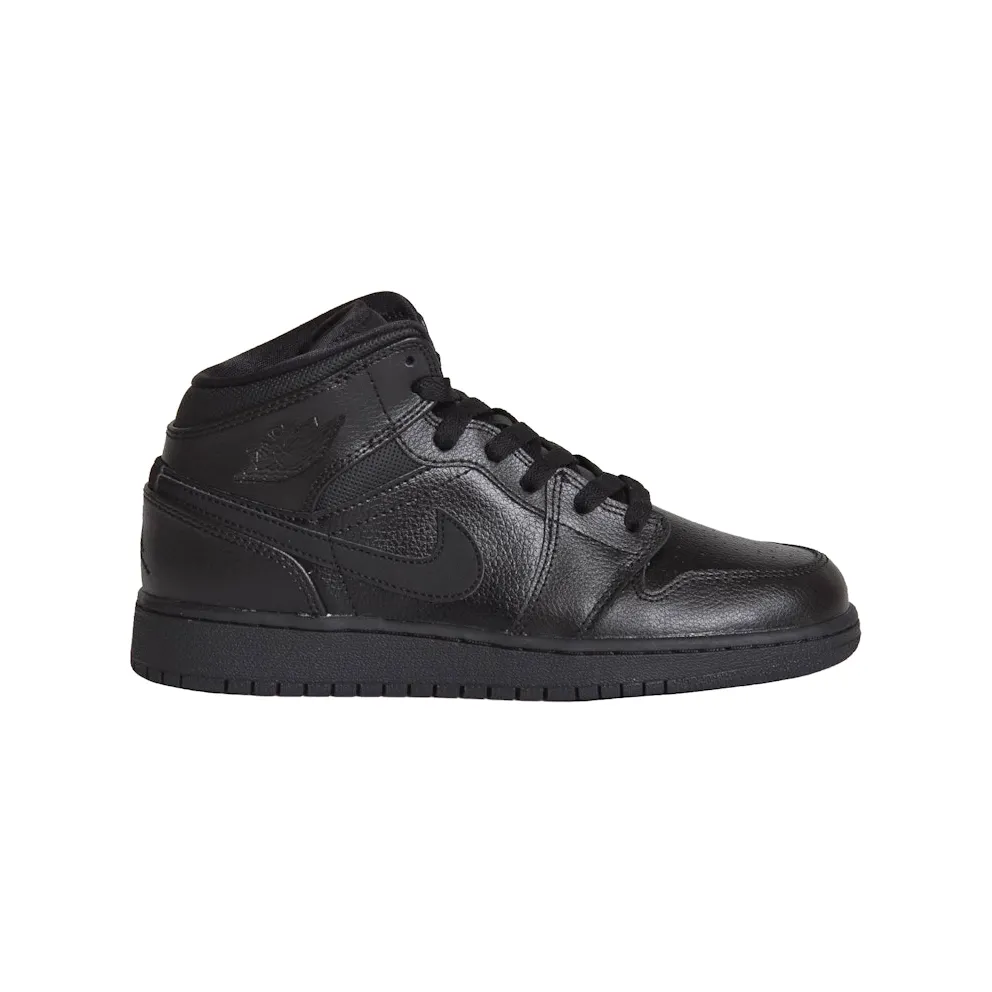 Jordan 1 Mid Triple Black (2015) (GS) (554725-030)