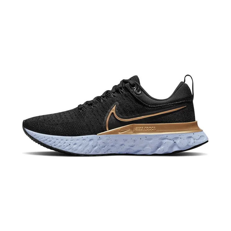 Nike React Infinity Run Flyknit 2 “Black / Ghost / Dark Smoke Grey / Metallic Gold” (CT2423-009)
