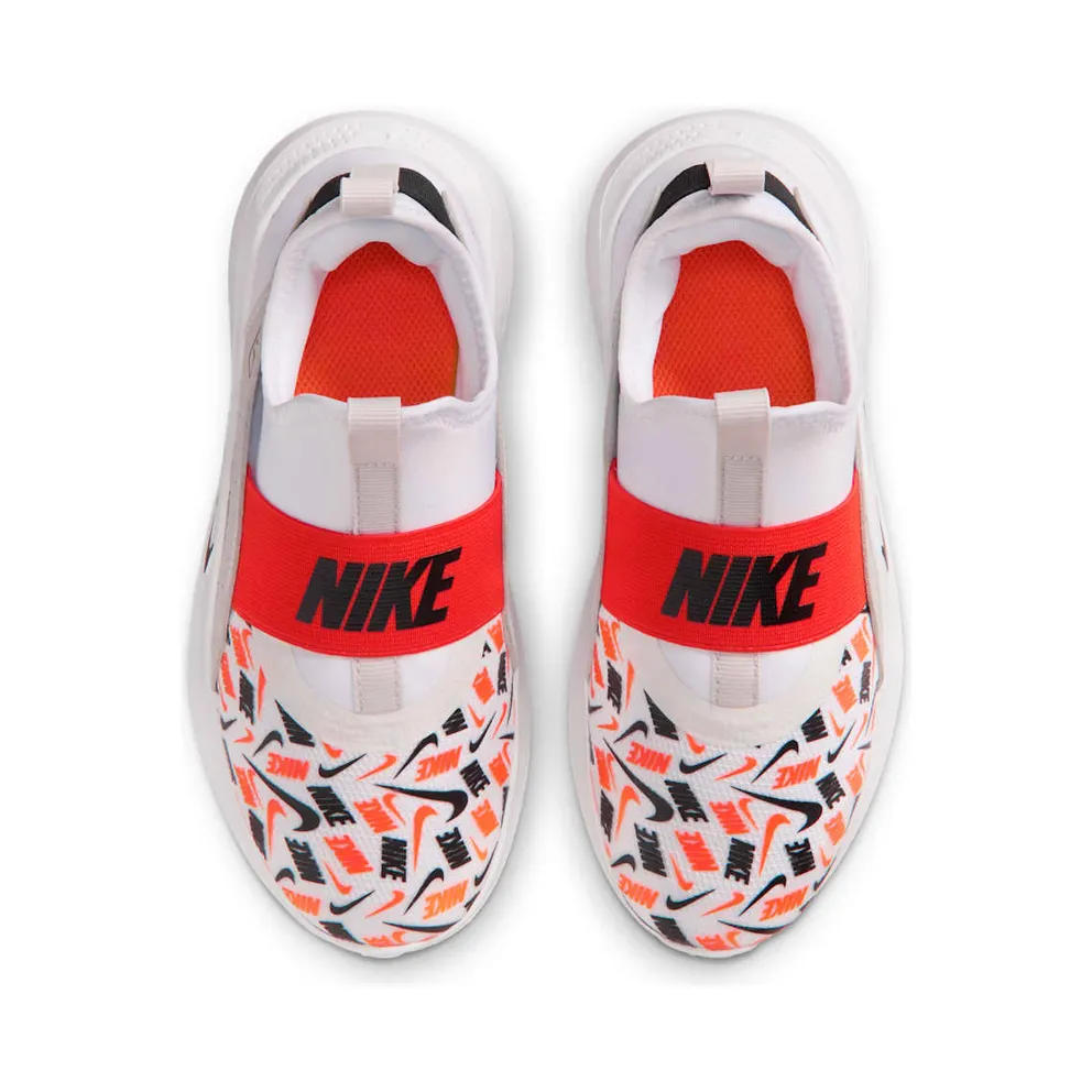 Nike Flex Runner 4 White Safety Orange Black Logo Print (IO9507-100)
