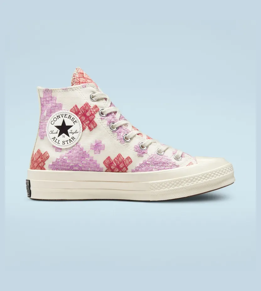 Converse Chuck 70 Bright Embroidery Egret/beyond Pink/soft Red (A02183C)