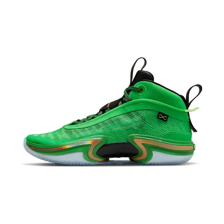 Jordan Air Jordan XXXVIen “Green Spark / Black / Lime Blast / Metallic Gold” (CZ2650-300)