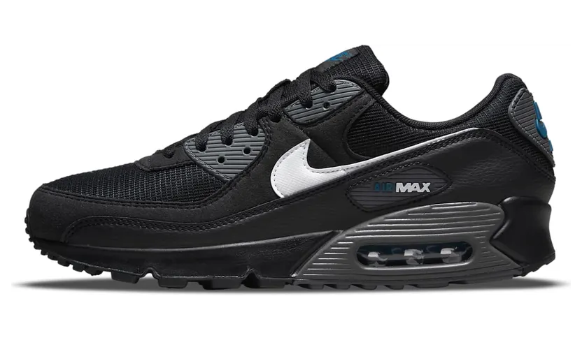 Nike Air Max 90 Black Grey Blue “Black / Marina / Iron Grey / White” (DR0145-002)