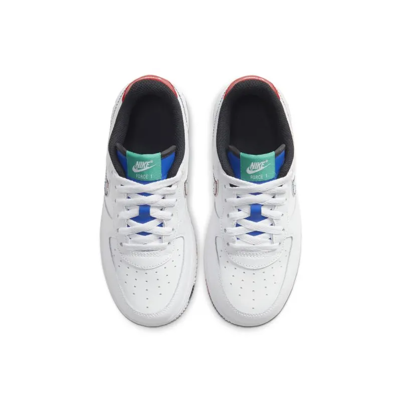 Nike Air Force 1 Low Crayon White Multi (PS) White/Hyper Blue-Neptune Green-Multi-Color (CU4634-100)