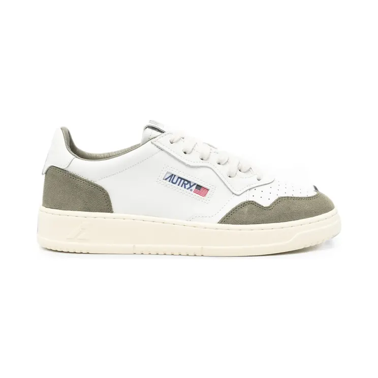 Autry Medalist Calf Suede-panelled “White/Green” (AULM FT21)