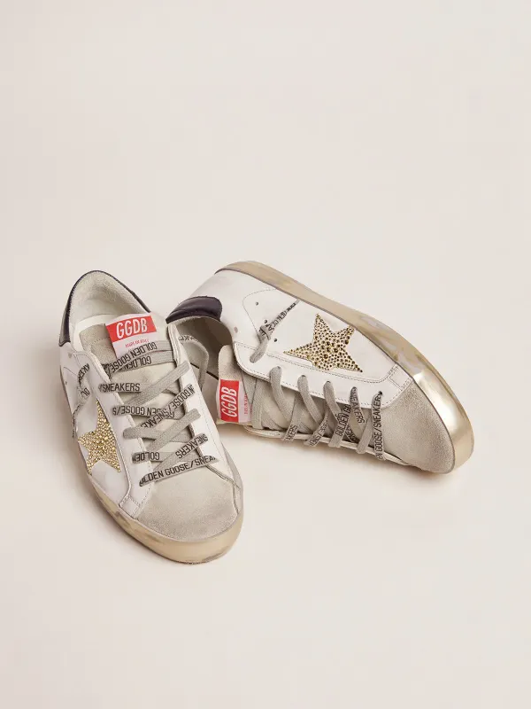 Golden Goose Women’S Super-Star With Blue Heel Tab And Swarovski Crystal Star (GWF00101.F001556.81134) (2)