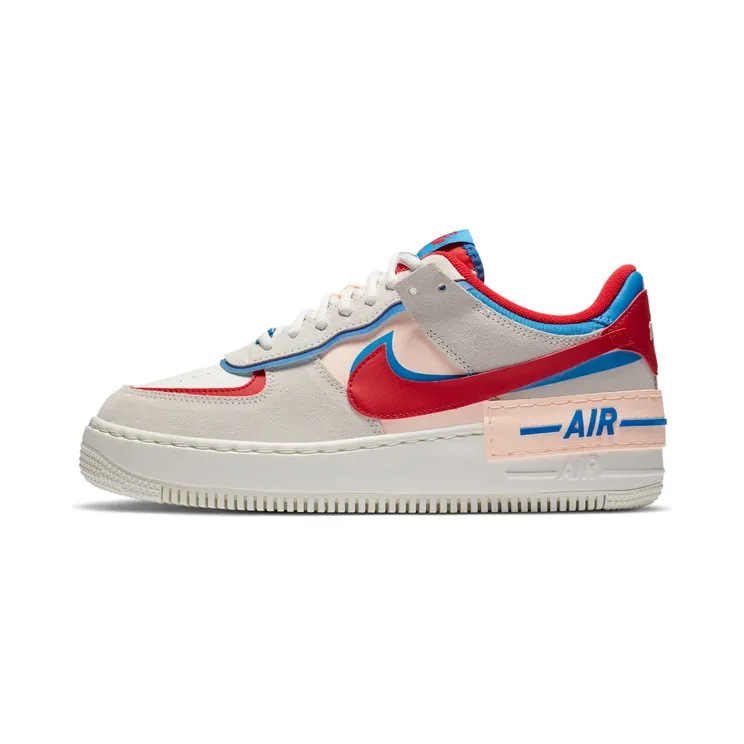 Nike Air Force 1 Shadow “Sail / Photo Blue / Royal Blue / University Red” (CU8591-100)