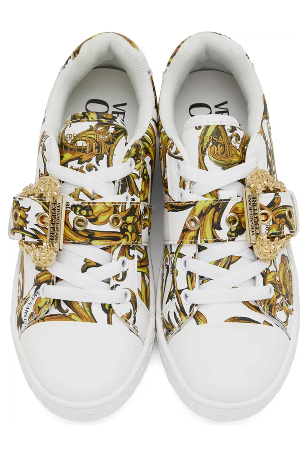 Versace Jeans Couture White Print Court Low-Top Sneakers (E72VA3SK9EZP092) (5)