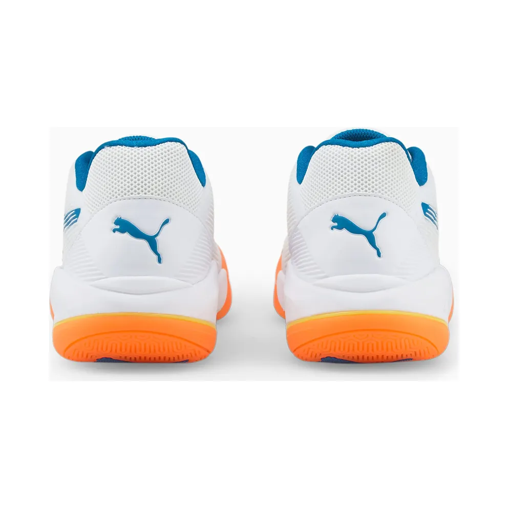 Puma Eliminate Power Nitro Handball Shoes White/Blue/Yellow (106460-03)