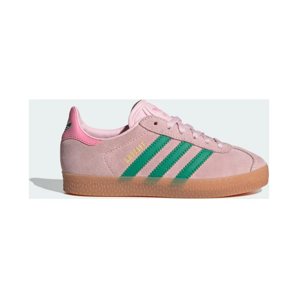 Adidas Gazelle Shoes Kids Clear Pink / Court Green / Bliss Pink (JP7133)