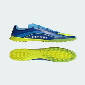 adidas F50 Messi League Turf Boots Kids “Royal Blue / Solar Yellow / Semi Blue Burst” (JR4426)