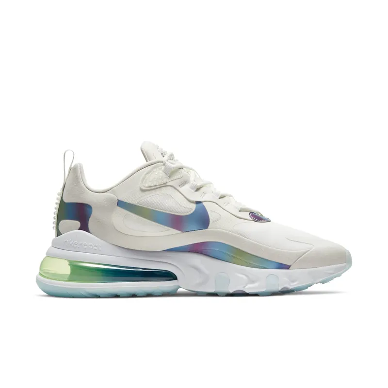 Nike Air Max 270 React Bubble Pack White Summit White/Multi-Color-Platinum Tint (CT5064-100)