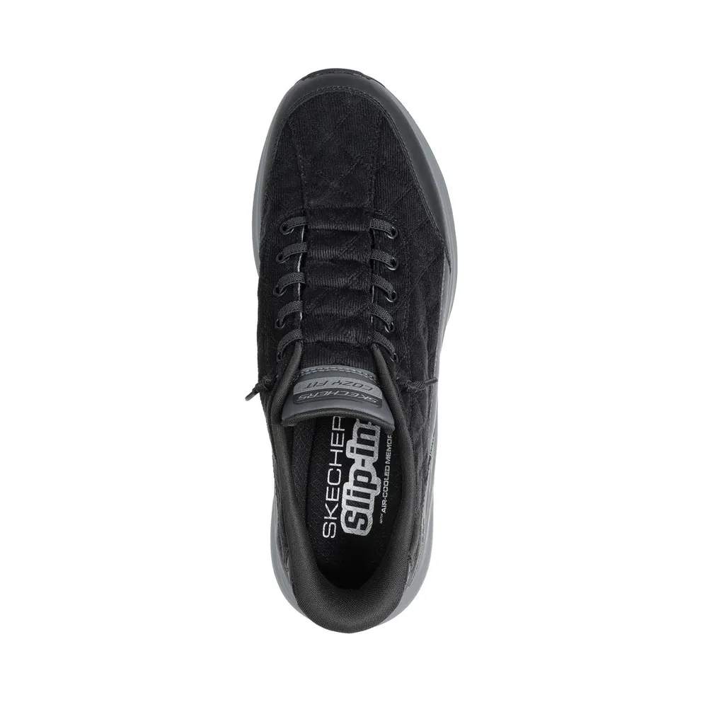 Skechers Slip-ins: Contour Foam “Cozy Fit Cordelux Sneaker Black / Houtskool” (232618BKCC)