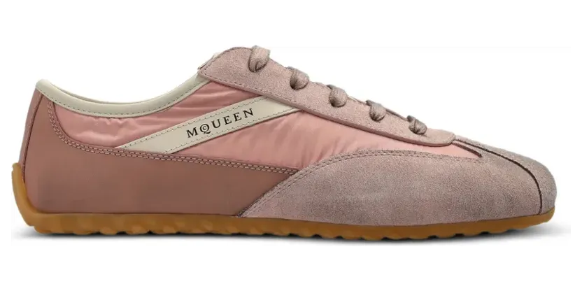 Alexander McQueen Boxe suede-panelled sneakers – Roze (868495WIAK1)